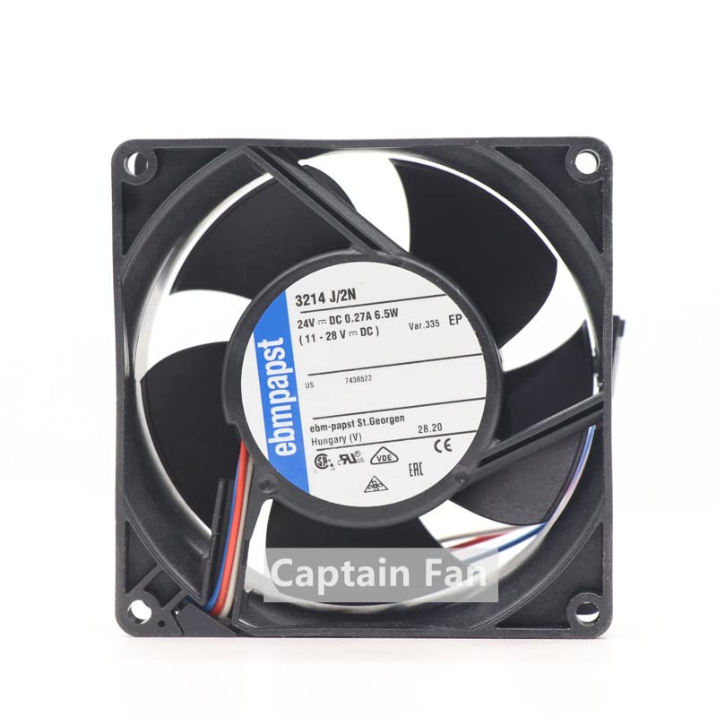 EBM PAPST 3214J/2N-335 Ebm Papst Fan 9238 24VDC 0.27A 6.5W Axial Fan for Chassis Cabinet/Inverter