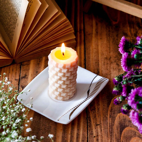 Honeycomb Pillar Candles - Color: As Per Requirment