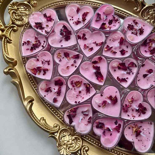 Crystal Heart Tealight Candle - Material: Gel Wax