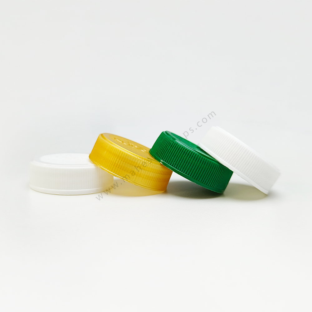 Juice & Edible Oil Screw Cap - 38mm Diameter, Plastic Material, Available In White, Green, Blue, Gold
