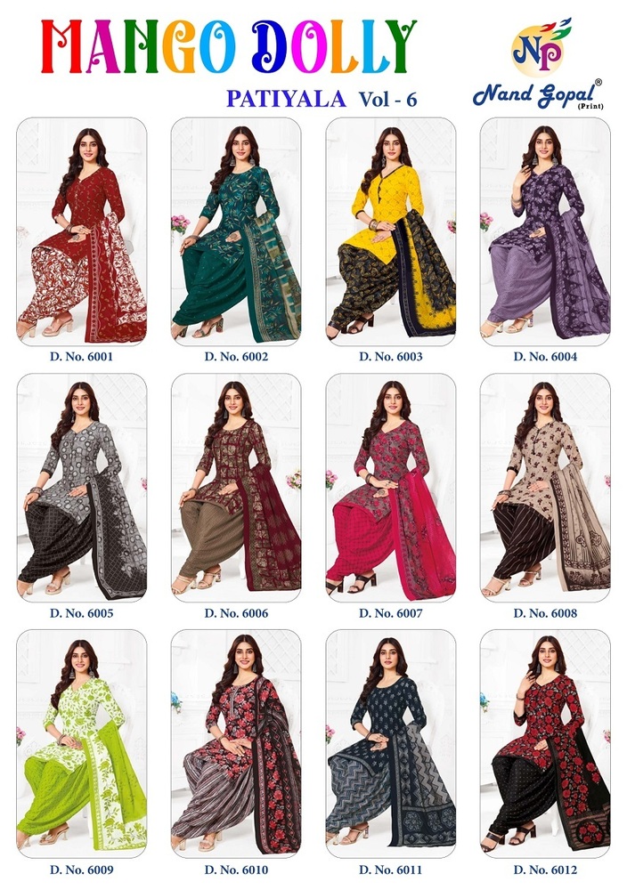 Ng Mango Dolly Patiyala Vol-6  Dress material