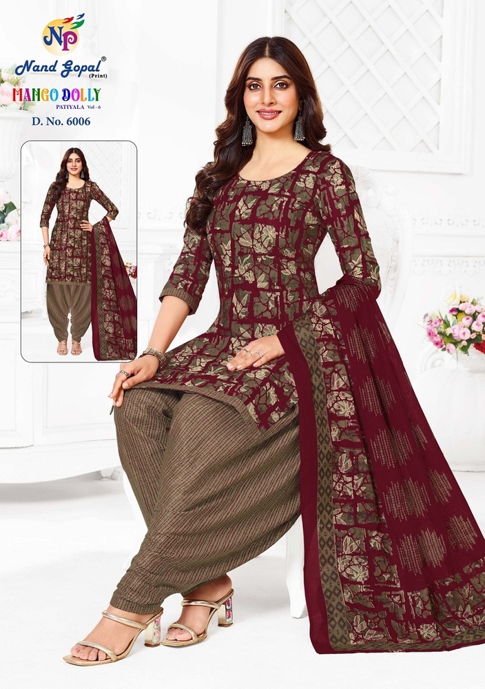 Ng Mango Dolly Patiyala Vol-6  Dress material