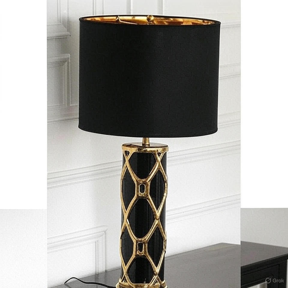 Designer Table Lamp - Color: Black