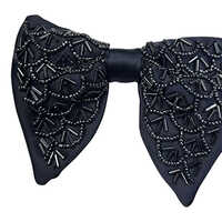 Mens Cotton Embroidered Bow Tie - Color: Black