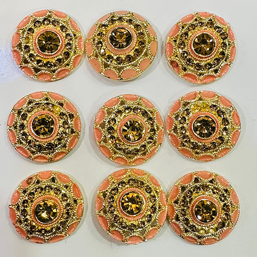 Metal Indo Western Button - Color: Golden