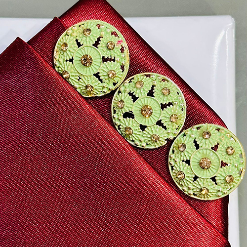 Metal Indo Western Button - Color: Golden