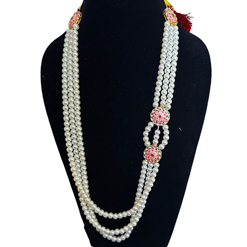 Full Maroon Brooch Groom Mala