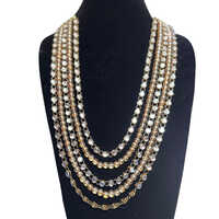 Off White Sherwani Mala Layered With Pearl And Kundan - Grade: Good Quality