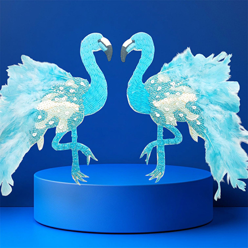 3D Swan Sequin Patch