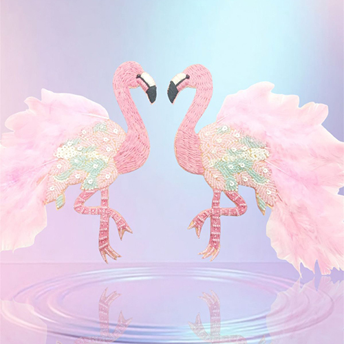 3D Swan Sequin Patch