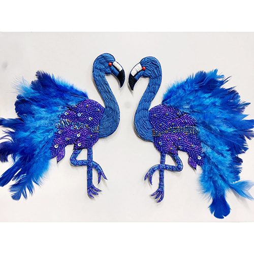 Embroidered Swan Sequin Patch