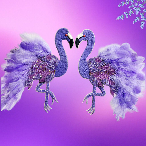 Embroidered Swan Sequin Patch