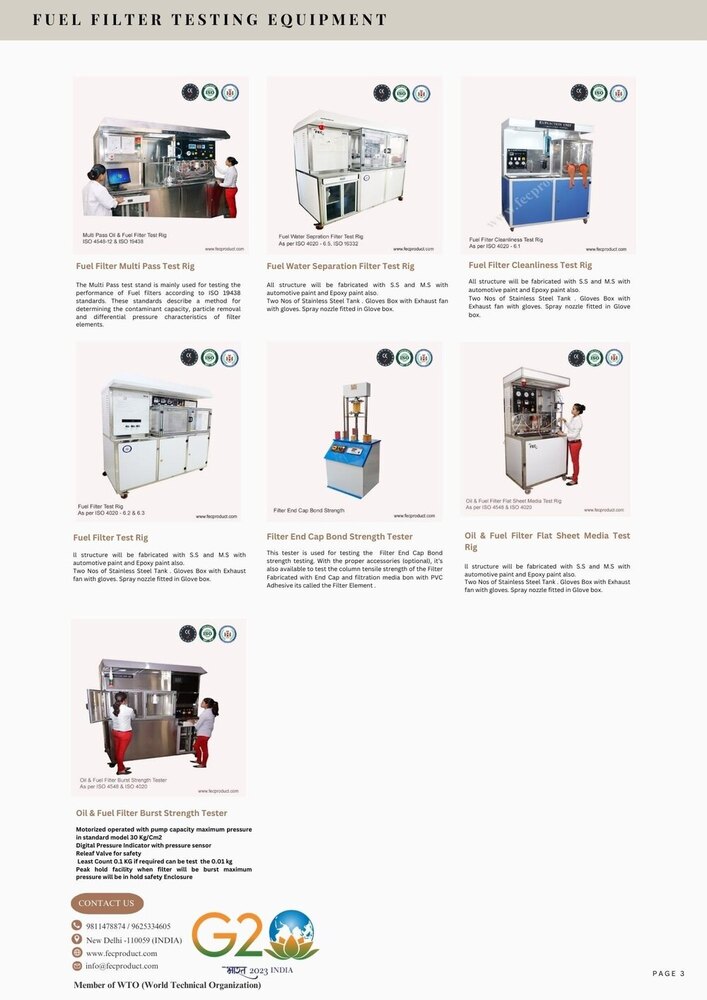 Water Filter and Purifier Cyclic Test Rig