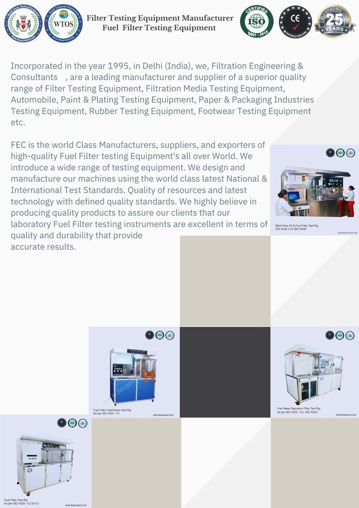 Water Filter and Purifier Cyclic Test Rig