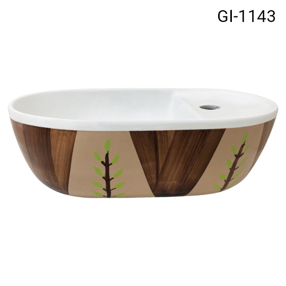 Surface-mounted basin