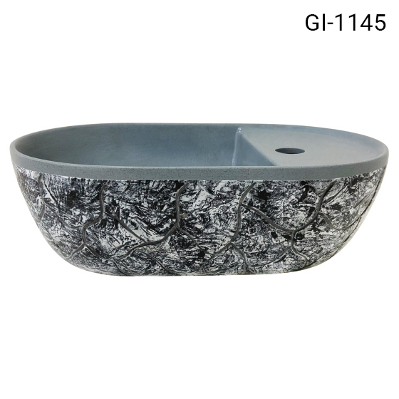 Surface-mounted basin