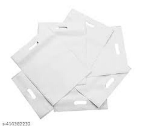 Plastic D Cut Carry Bag - Color: White