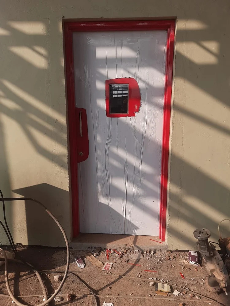Powder Coated Fire Door - Color: Red