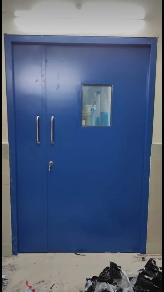 Hinged Type Metal Door - Color: Blue