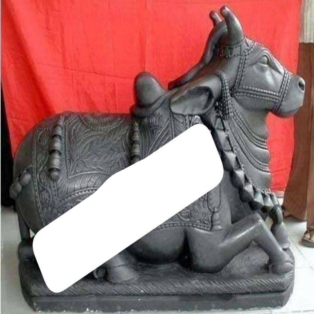 Marble Nandi Statue - Color: Black