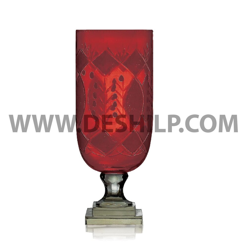 Red Colored Crystal Glass Vases