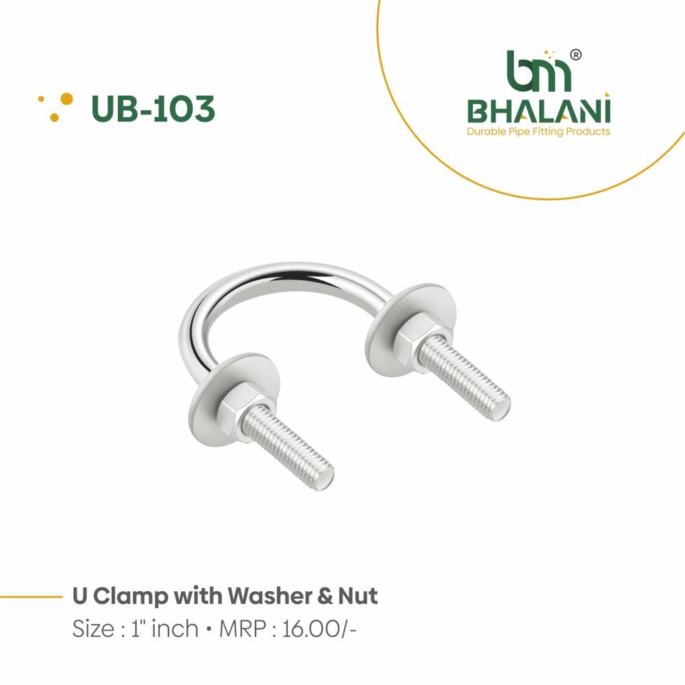 U Bolt With Washer And Nut - Color: Silver