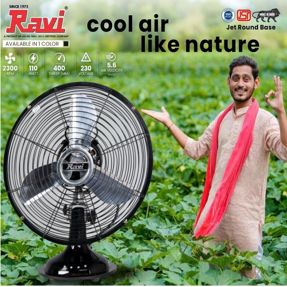 Ravi Table Fan Cc Copper - Blade Material: Steel
