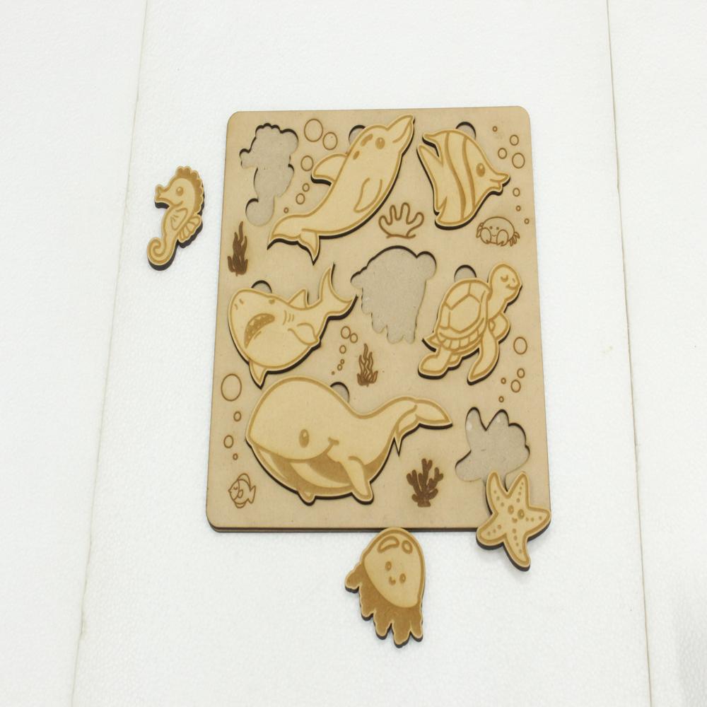Wooden Puzzle For Kids - High-quality Wood, Manual Operation, Warm Brown Color | Engaging Educational Toy For Cognitive Development And Creativity