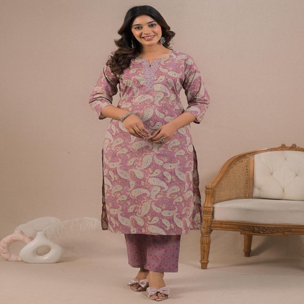 Straight Style Cotton Fabric Maroon Color Kurta And Bottom With Dupatta