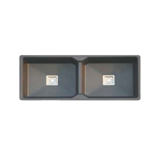 Alpha Black Double Bowl Quartz Sink