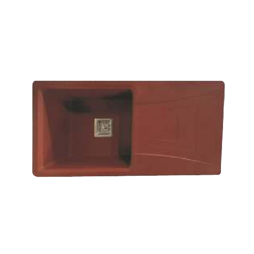 Mercury Brown Single Bowl With Drain Quartz Sink