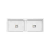Tokyo Brown Doublel Bowl Quartz Sink - Color: White