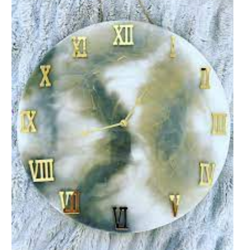 Makrana White Table Clock