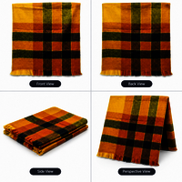 Yellow Check Stole In Viscose And Cotton Fabric - Color: All