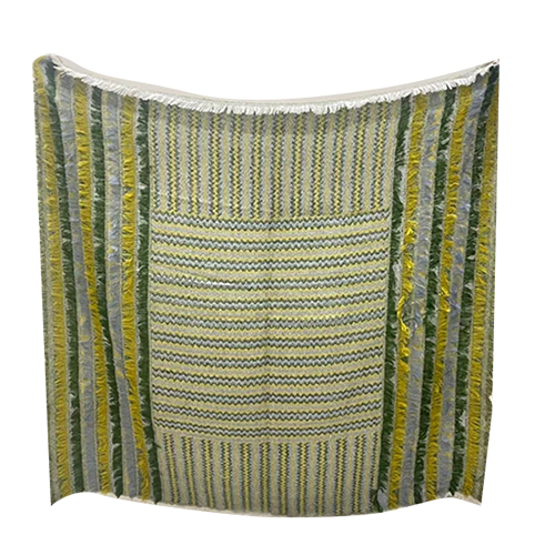 Green Lining Stole In Viscose And Cotton Fabric - Color: Multicolor