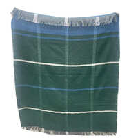 Green Checked Stole in viscose and cotton fabric