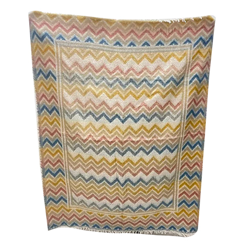 Curved Lining Stole In Viscose And Cotton Fabric - Color: Multicolor
