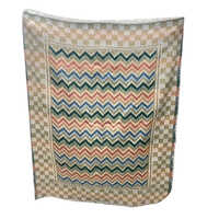 curved lining and small check Stole in viscose and cotton fabric