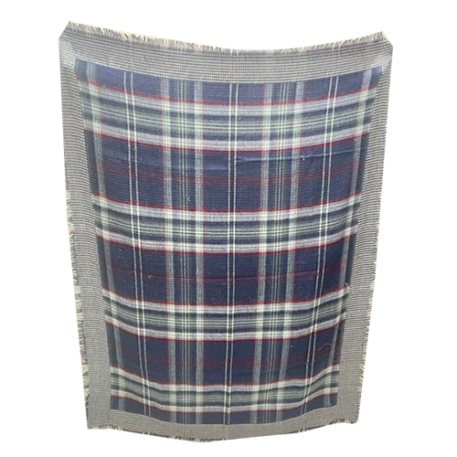Blue Check Stole In Cotton And Viscuse Fabric - Color: Multicolor