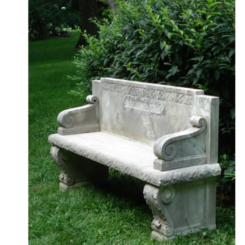 Antique Stone Garden Bench
