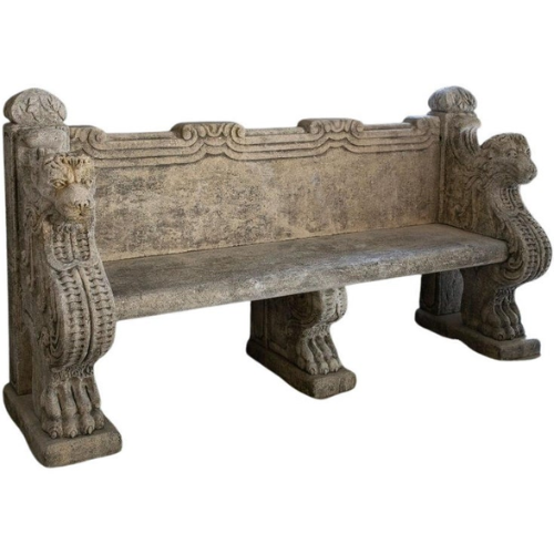 Antique Stone Garden Bench