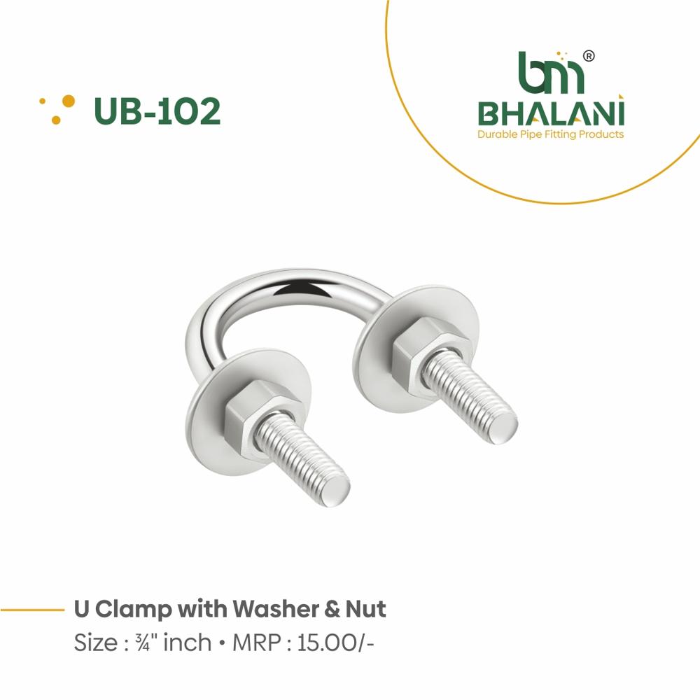U Bolt With Nut And Washer - Color: Silver