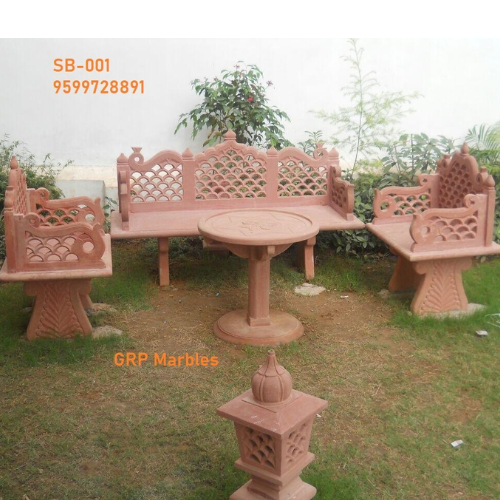 Teakwood Sandstone Bench
