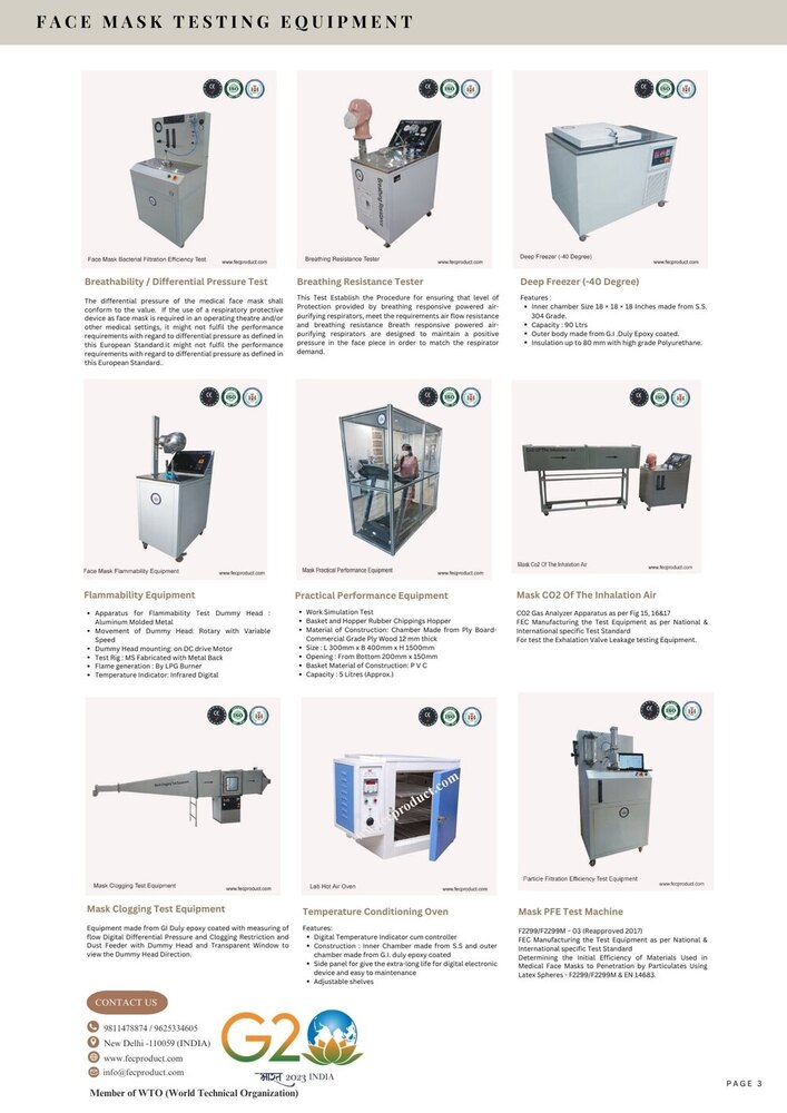 Mask Clogging Test Equipment