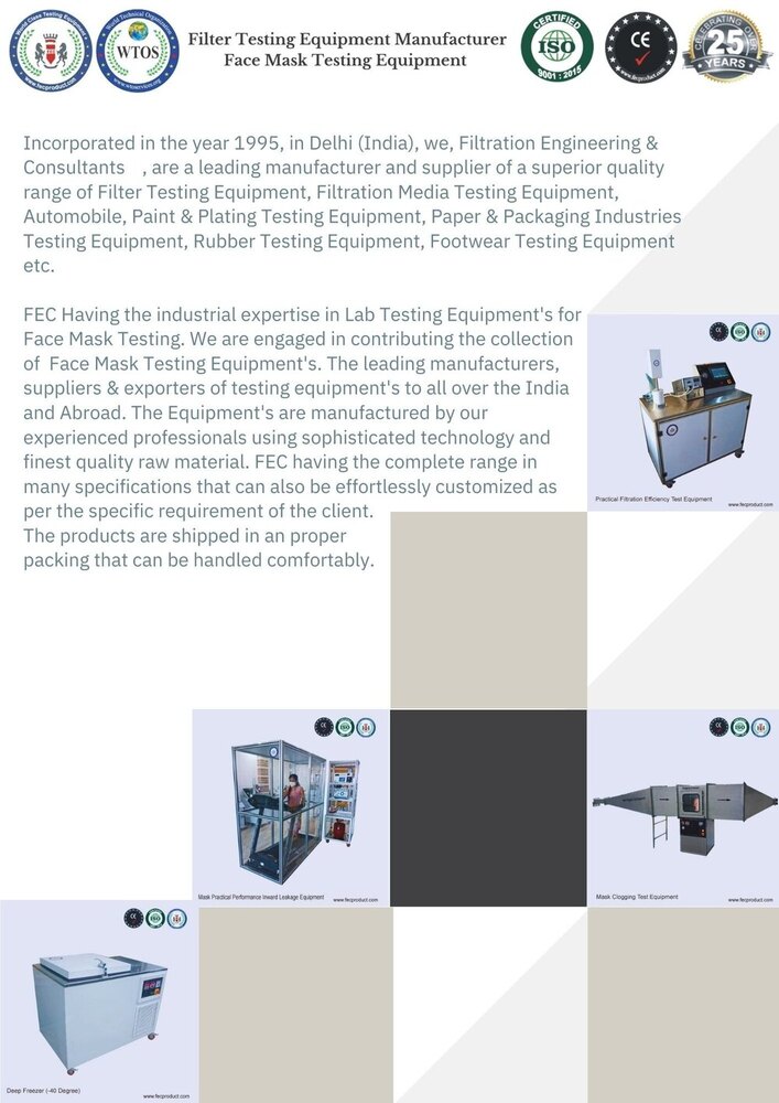 Mask Clogging Test Equipment - Color: Silver