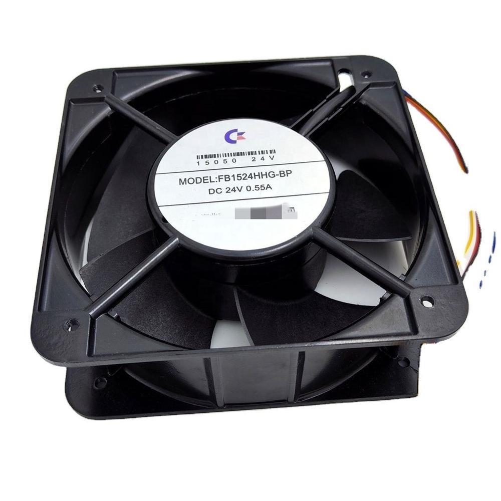 New Genuine 1524 Fan 24V Fb1524Hhg-Bp 4-Wire Speed Regulation Cooling Fan - Color: Black