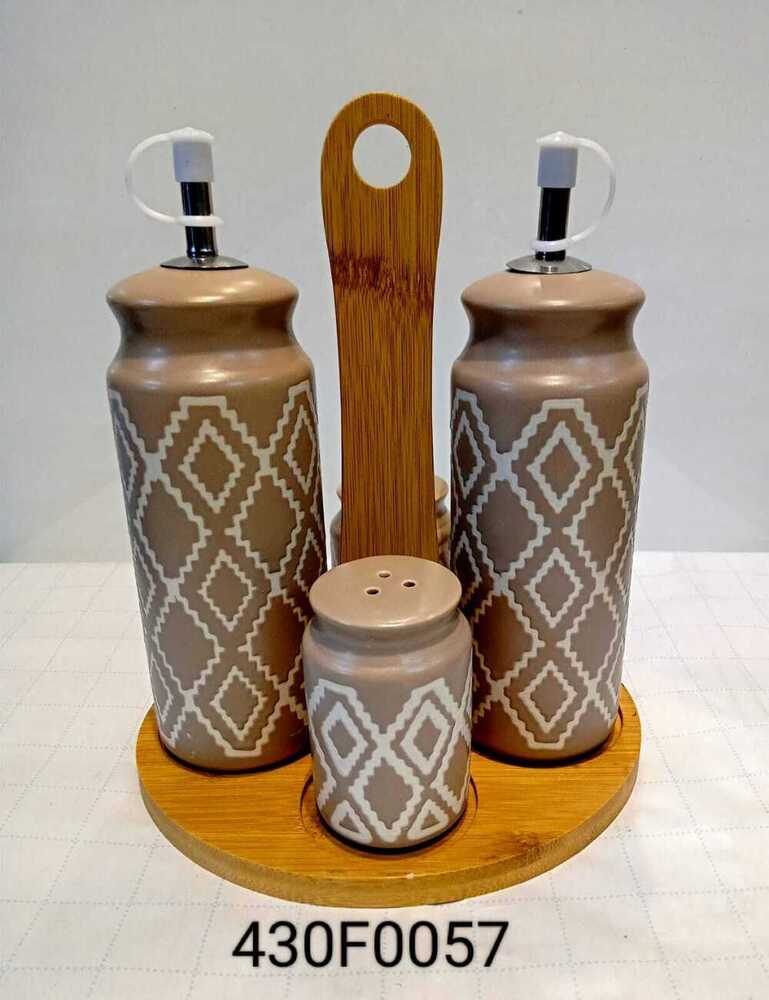 Oil Dispenser Set with salt and pepper