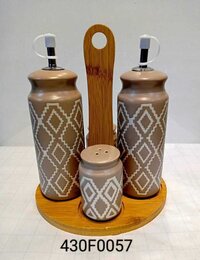 Oil Dispenser Set with salt and pepper