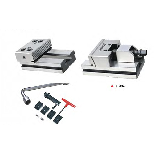 U 3434 Unique Two Piece Modular Precision Machine Vice - Color: Silver