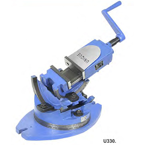 Unique 3 Way Universal Tilt & Swivel Angle Vice - Color: Blue